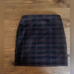 black and orange plaid  mini skirt